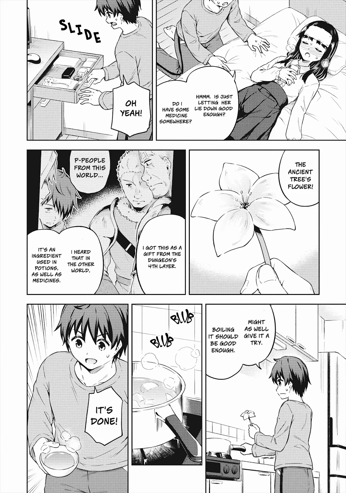 Boku no Heya ga Dungeon no Kyuukeijo ni Natteshimatta Ken Chapter 33 page 15 - Chapter 33: The Temple Girl's Surprise Visit