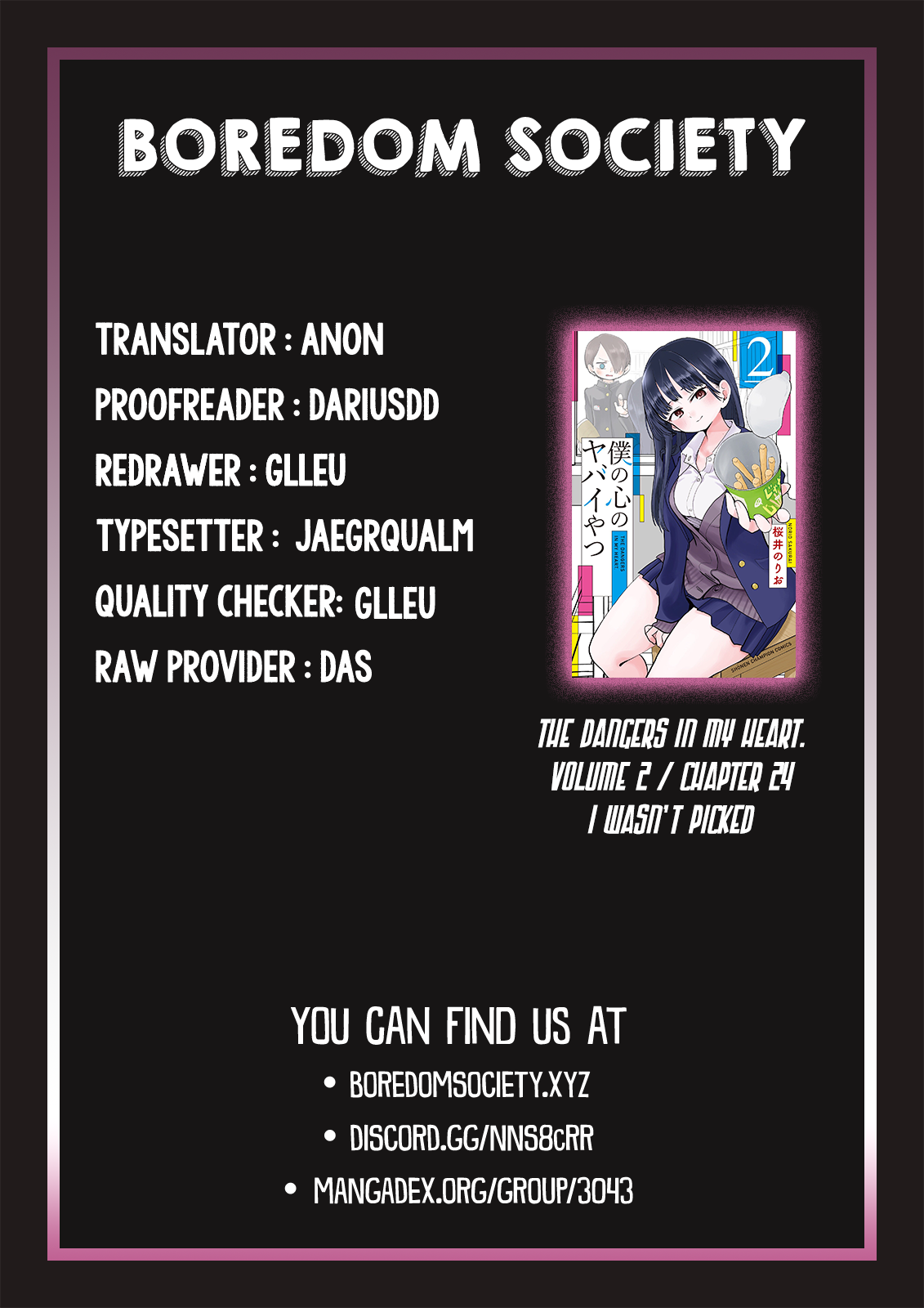 Boku no Kokoro no Yabai yatsu Chapter 24 page 14 - Chapter 24: I Wasn't Picked