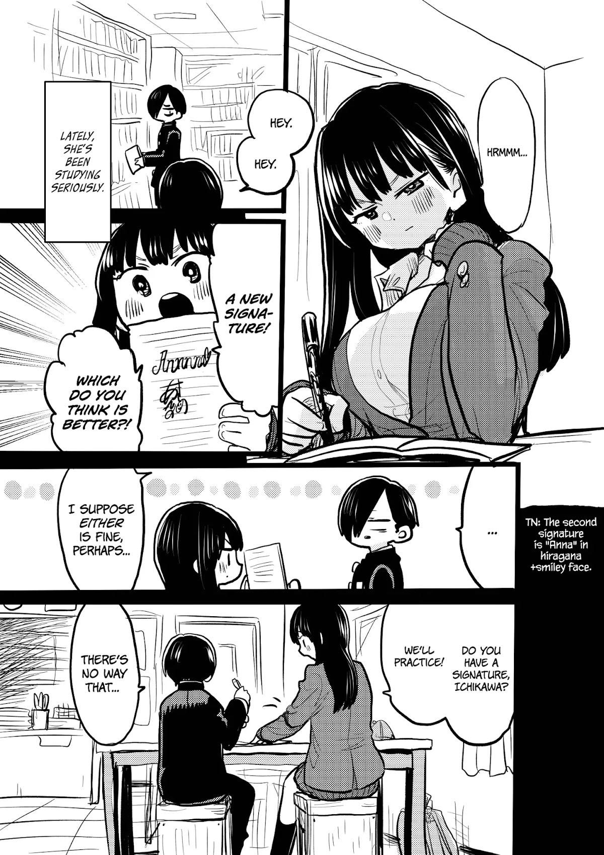 Boku no Kokoro no Yabai yatsu Chapter 36.3 page 1 - Chapter 36.3: Extra Chapter 34: Thought Of A New Signature