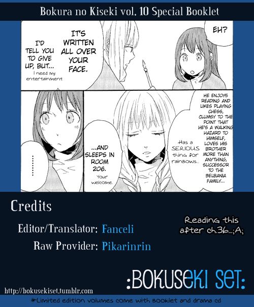 Bokura no Kiseki Chapter 33.6 page 1 - Chapter 33.6 : Special Booklet