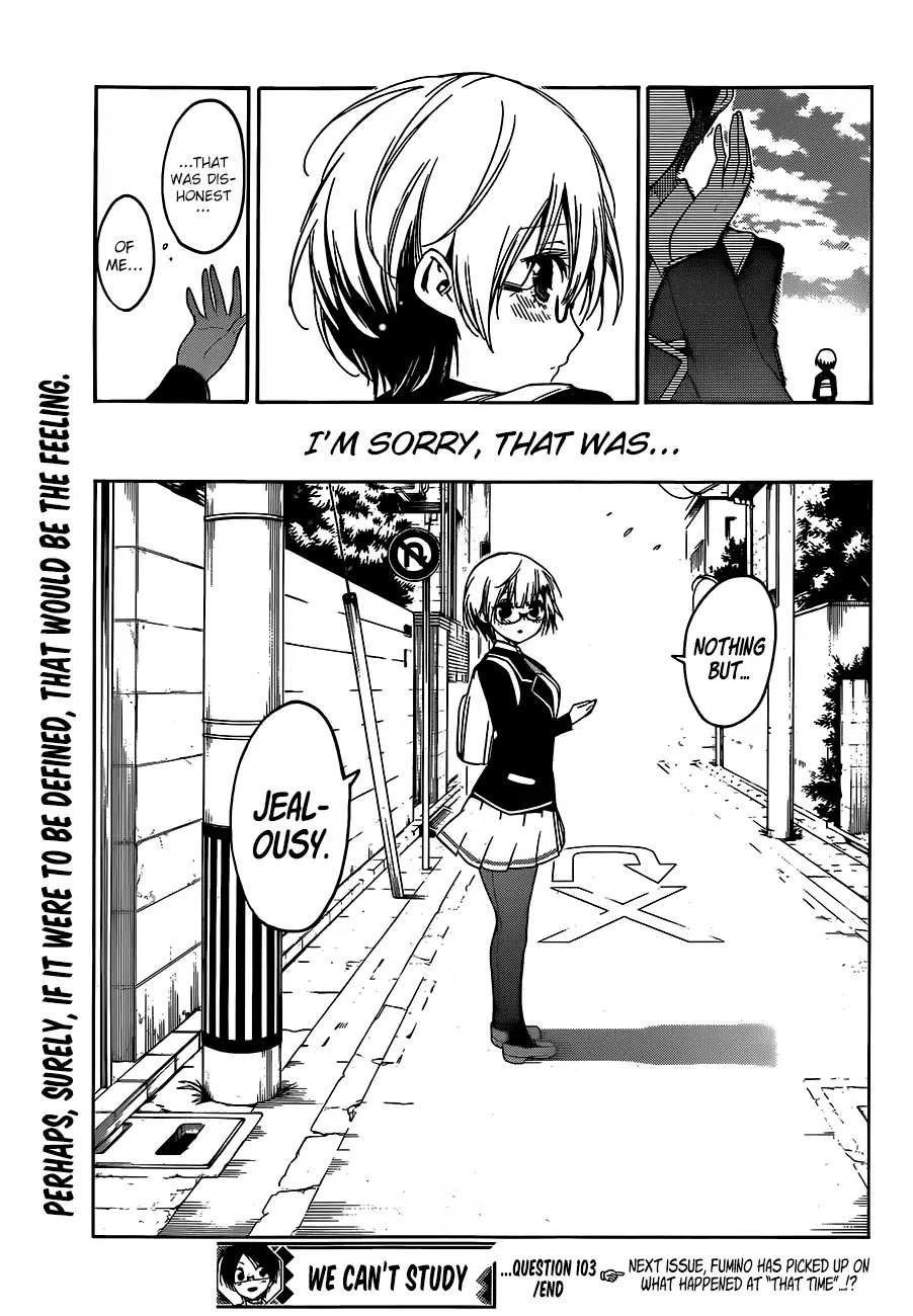 Bokutachi wa Benkyou ga Dekinai Chapter 103 page 20 - Chapter 103: The Connection Sometimes Makes Her Feel [X]