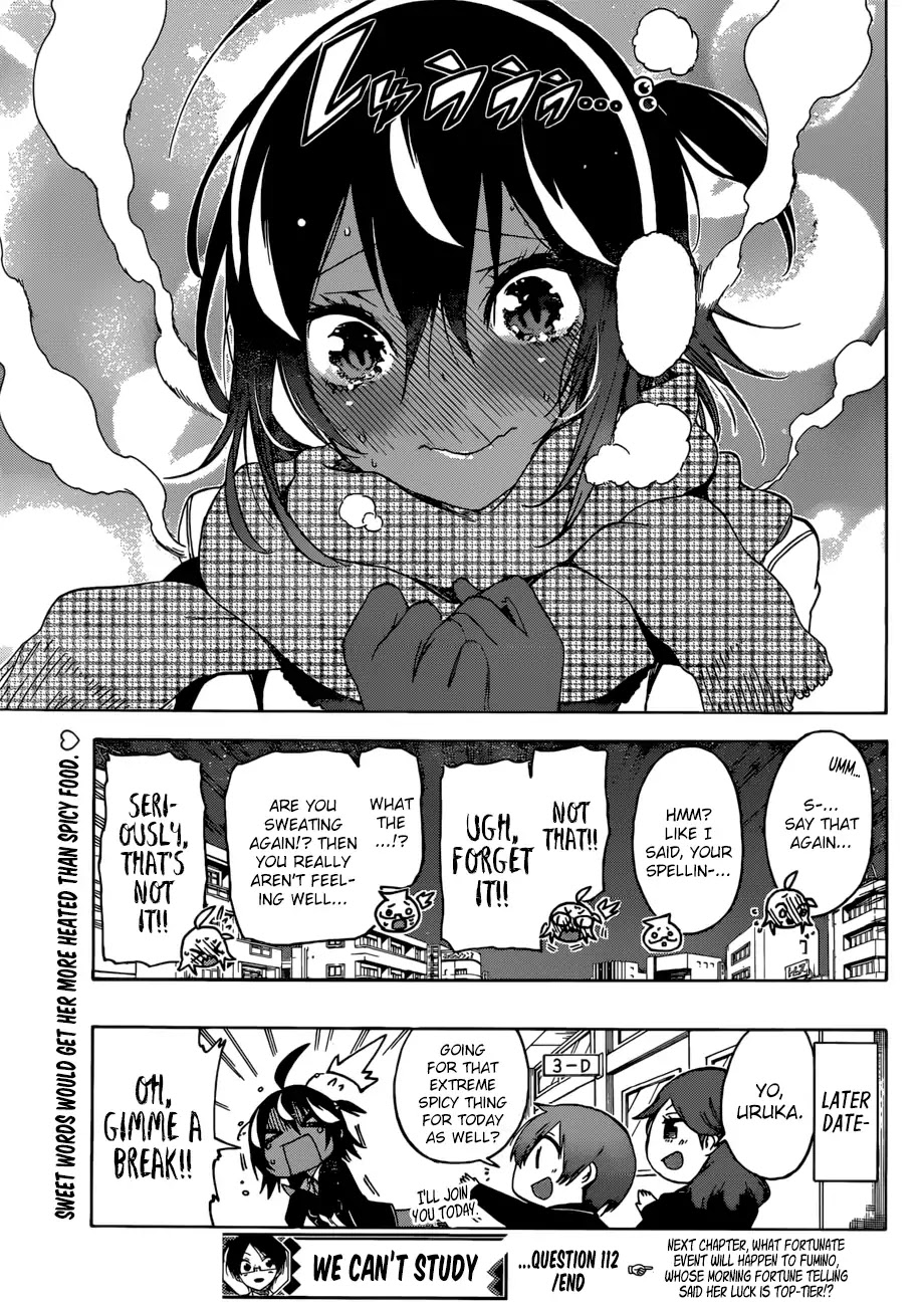 Bokutachi wa Benkyou ga Dekinai Chapter 112 page 20 - Chapter 112: The Overcoat that Grieves from the Heat Sometimes Resists the Kindness of [X]