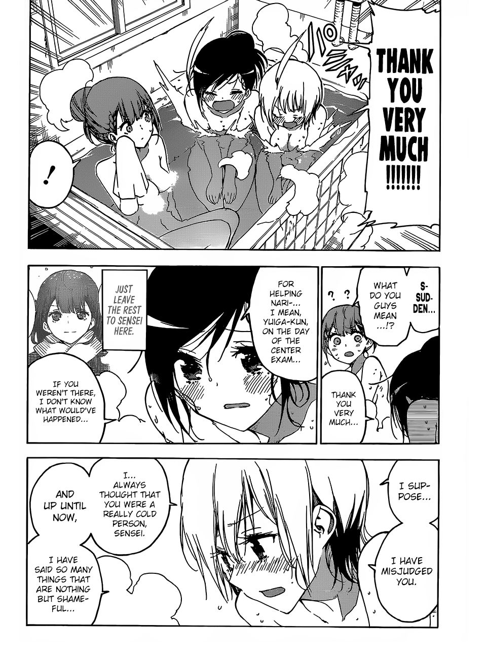 Bokutachi wa Benkyou ga Dekinai Chapter 129 page 15 - Chapter 129: They Play in the Thawing Snow, Nestled up Near [X]