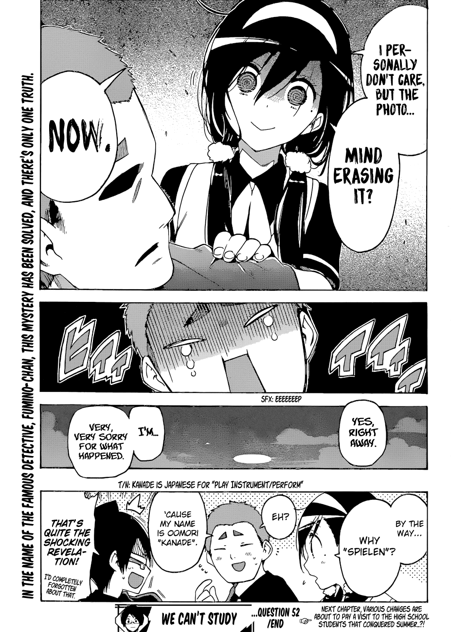 Bokutachi wa Benkyou ga Dekinai Chapter 52 page 20 - Chapter 52: The genius sometimes strives towards investigating an ignorant [X]