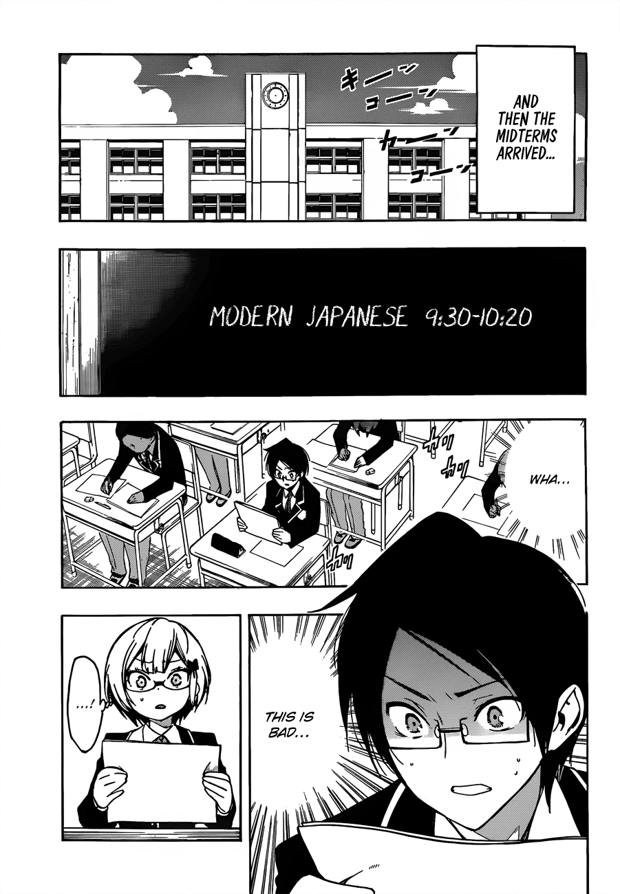 Bokutachi wa Benkyou ga Dekinai Chapter 8 page 14 - Chapter 8: For whom do the geniuses oppose [X]?