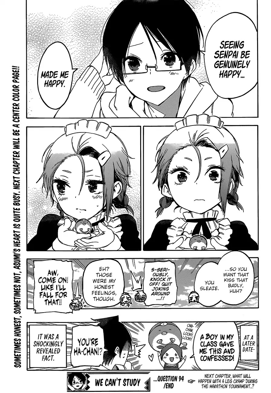 Bokutachi wa Benkyou ga Dekinai Chapter 94 page 20 - Chapter 94: Sometimes, The Predecessor Superimposes [X] Over That Endearing Appearance
