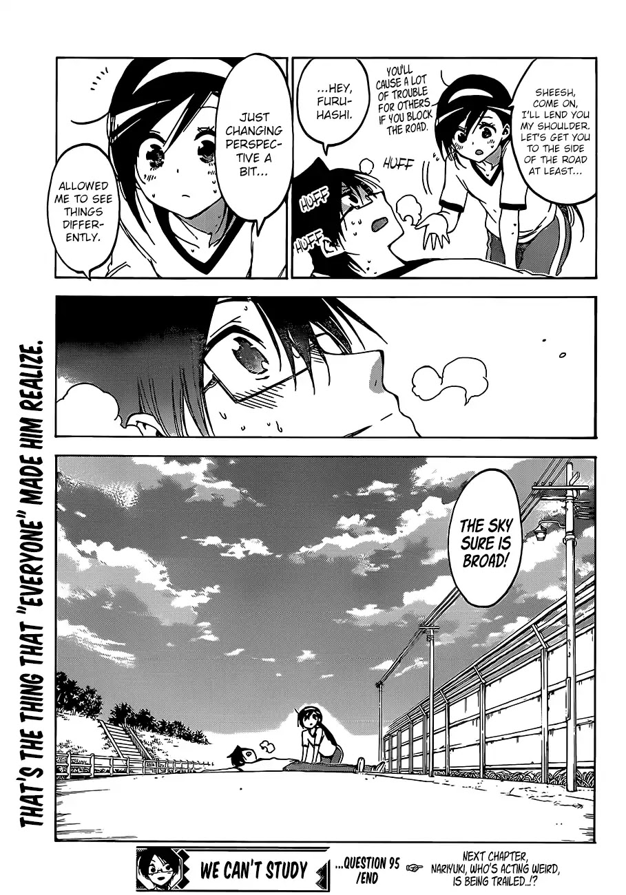 Bokutachi wa Benkyou ga Dekinai Chapter 95 page 21 - Chapter 95: Thus, With an Epiphany, He Runs Because of [X]