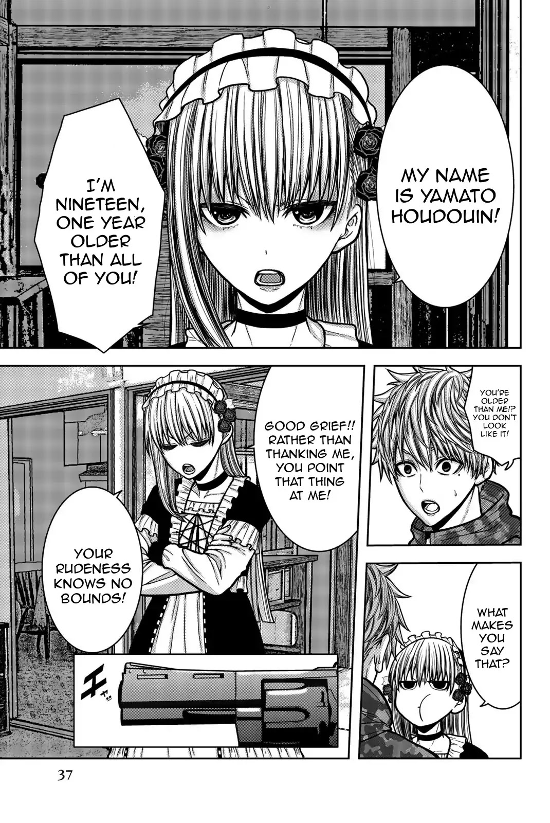Bougyaku no Kokekko Chapter 23 page 3 - Chapter 23: When the Situation Calls for it, Shoot