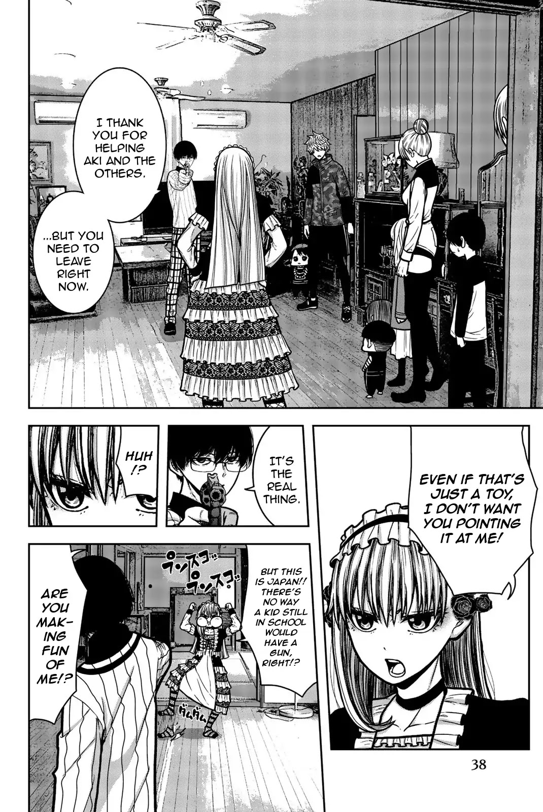 Bougyaku no Kokekko Chapter 23 page 4 - Chapter 23: When the Situation Calls for it, Shoot