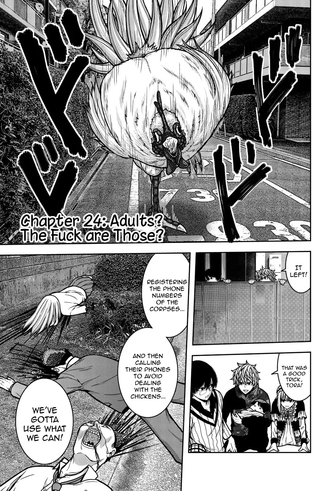 Bougyaku no Kokekko Chapter 24 page 1 - Chapter 24: Adults? The Fuck are Those?
