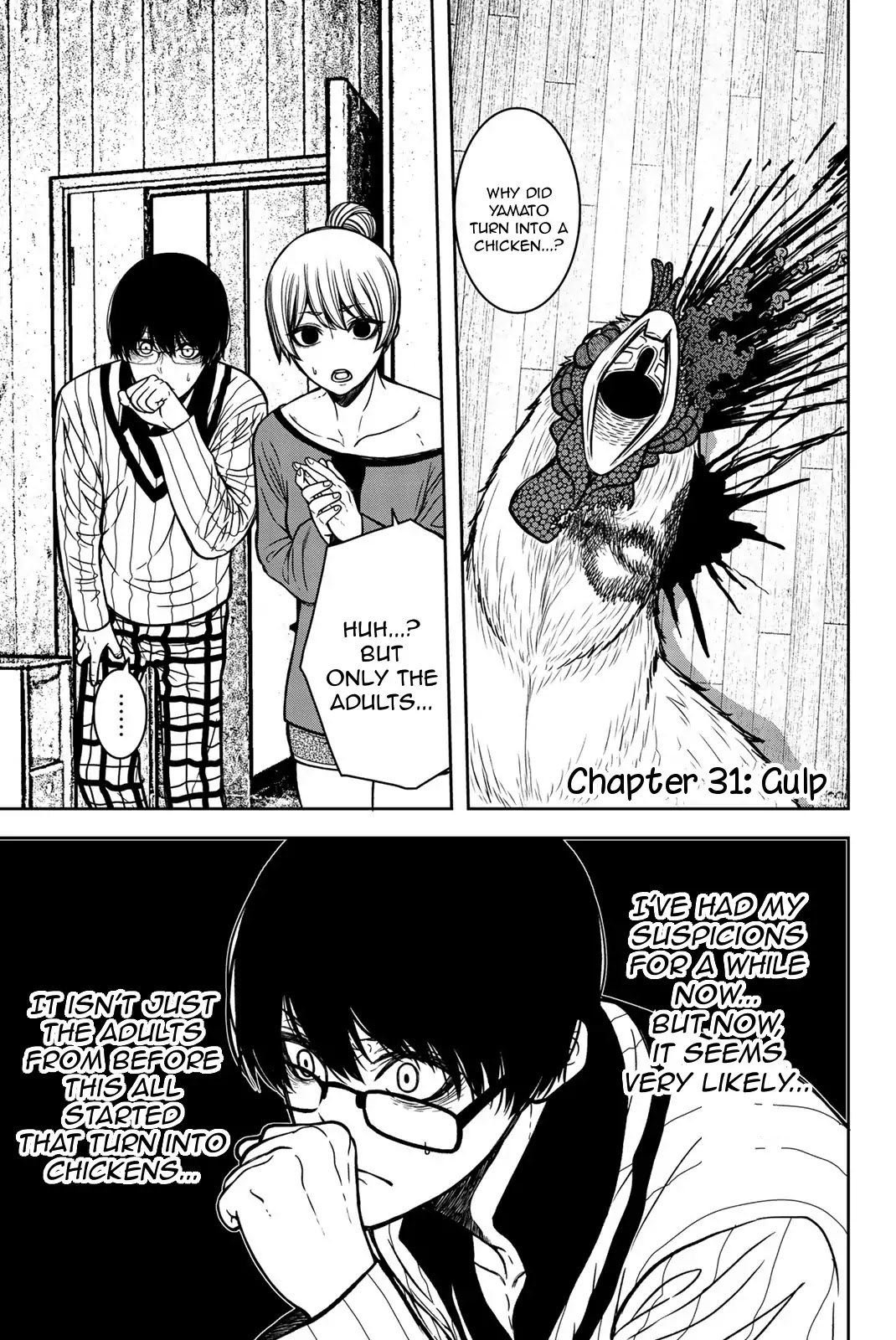 Bougyaku no Kokekko Chapter 31 page 1 - Chapter 31: Gulp