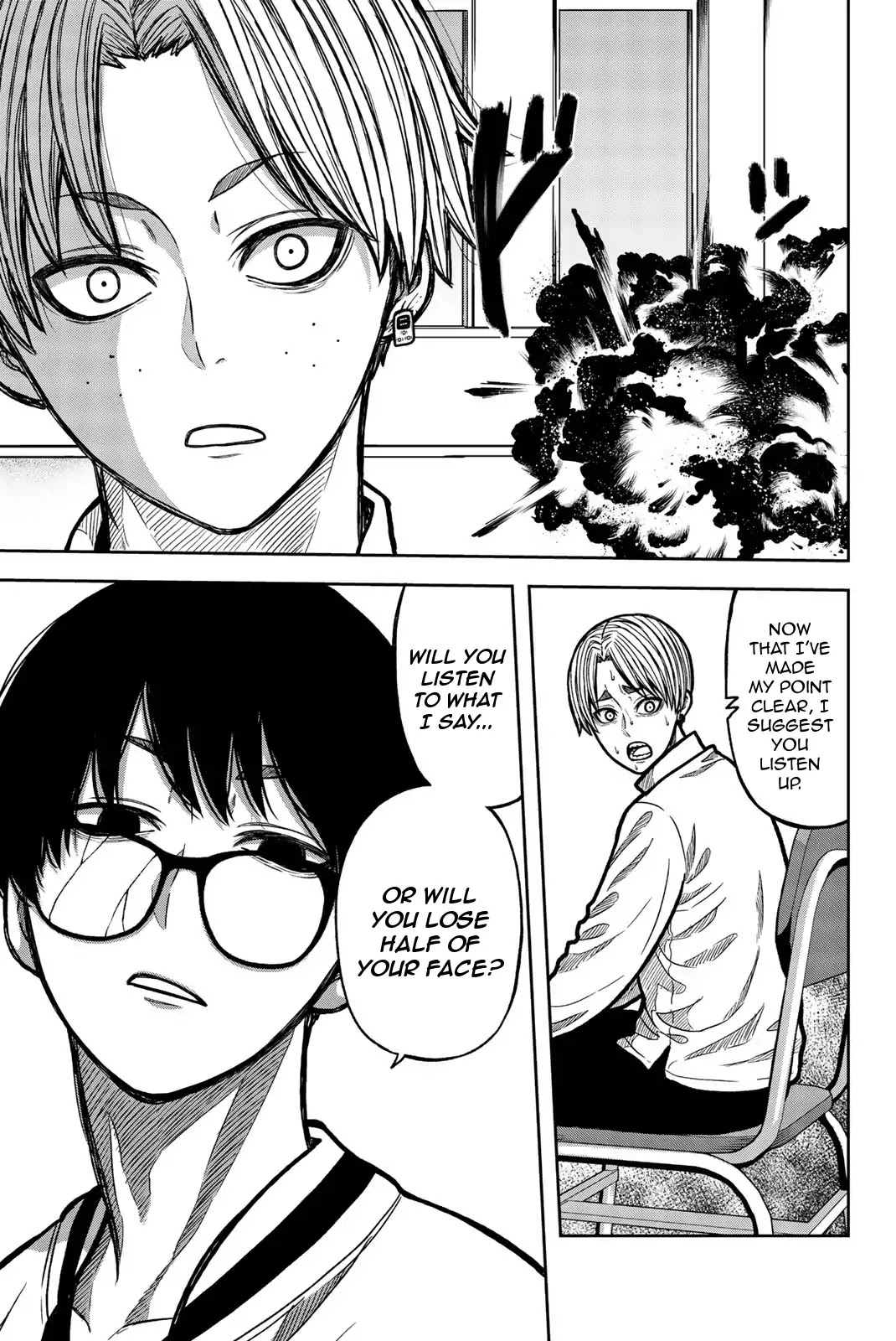 Bougyaku no Kokekko Chapter 38 page 9 - Chapter 38: Or Will You Lose Half of Your Face?
