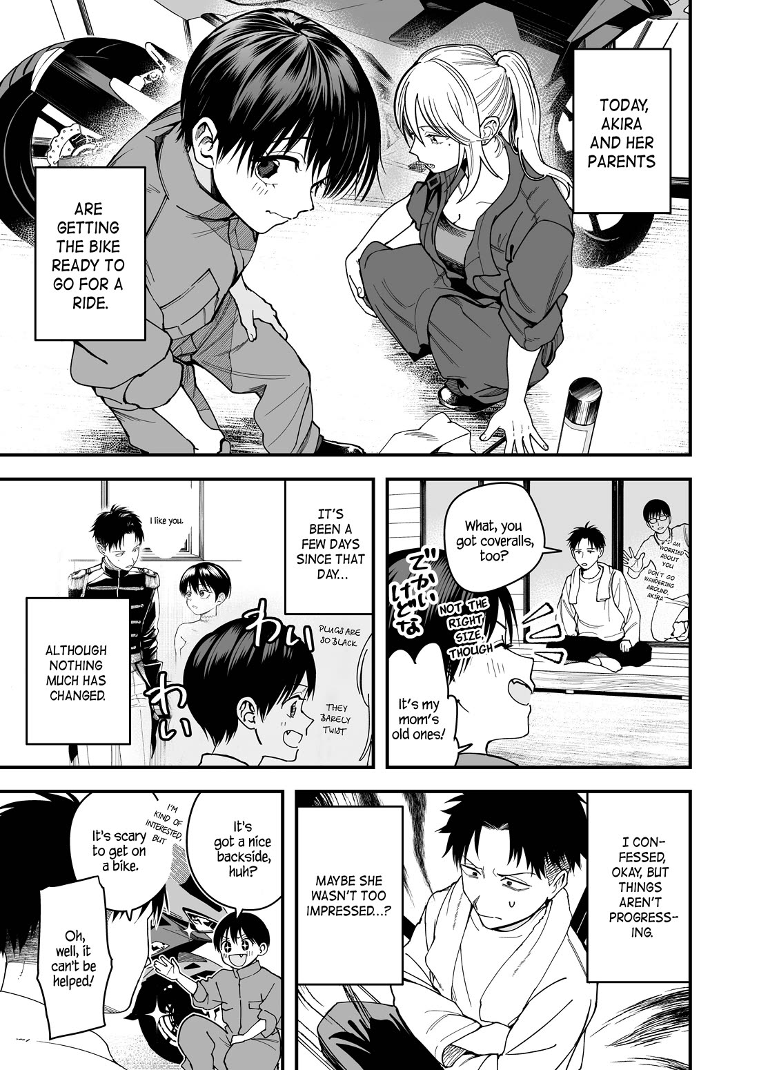 Boyish Girlfriend from Another School Chapter 11 page 1 - Chapter 11: My boyish girlfriend is pretty damn cute in coveralls