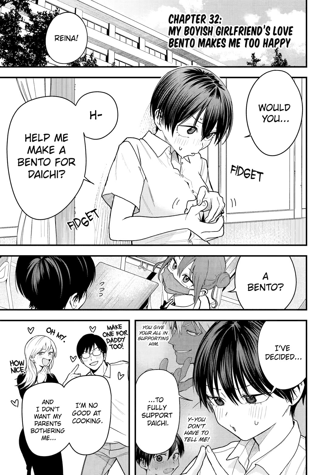 Boyish Girlfriend from Another School Chapter 32 page 1 - Chapter 32: My Boyish Girlfriend's Love Bento Makes Me Too Happy