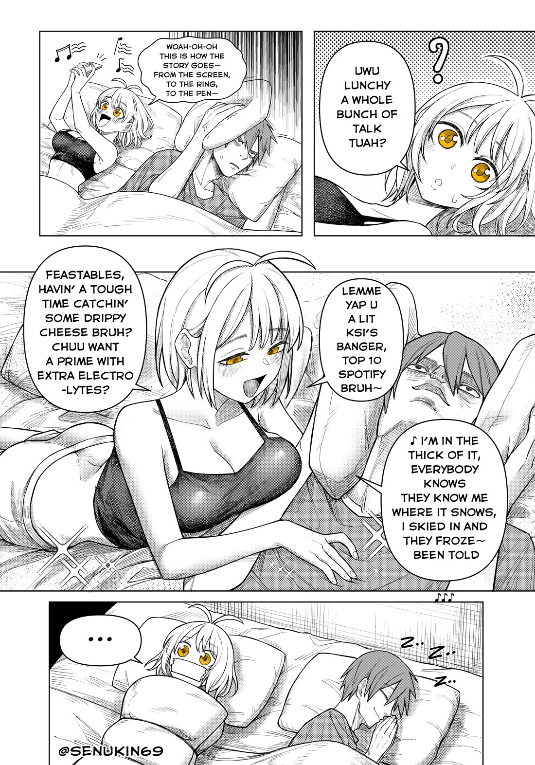Brainrot Girlfriend Chapter 13.8 page 1 - Chapter 13.8: What if Brainrot GF is a Youtuber Fan