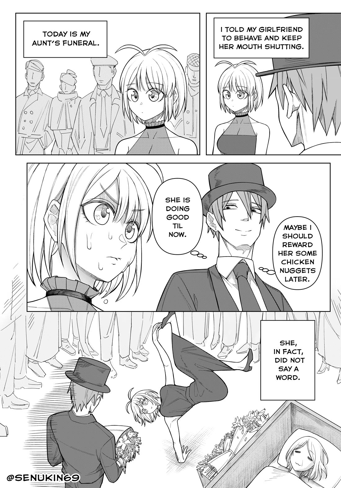 Brainrot Girlfriend Chapter 3 page 1 - Chapter 3: Brainrot at funeral