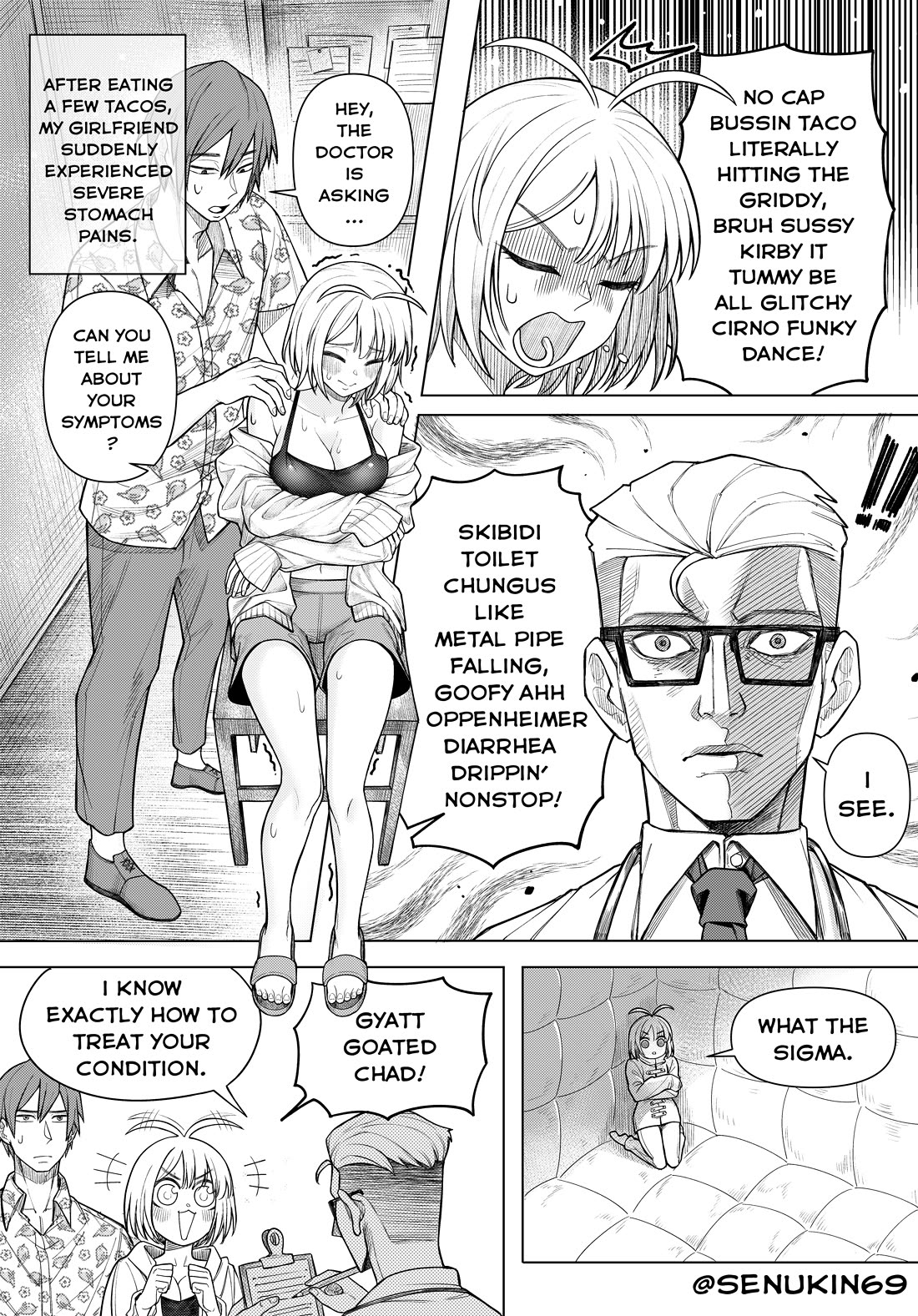 Brainrot Girlfriend Chapter 5 page 1 - Chapter 5: Brainrot at clinic