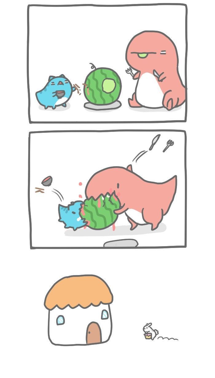 BugCat-Capoo Chapter 34 page 3 - Chapter 34 : Eat watermelon together