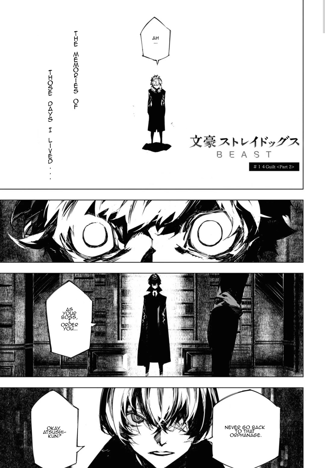 Bungou Stray Dogs Beast Chapter 14.5 page 1 - Chapter 14.5: Guilt <Part 2>