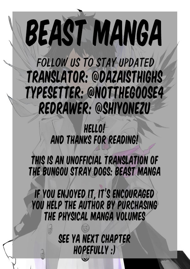 Bungou Stray Dogs Beast Chapter 6 page 1 - Chapter 6: Half