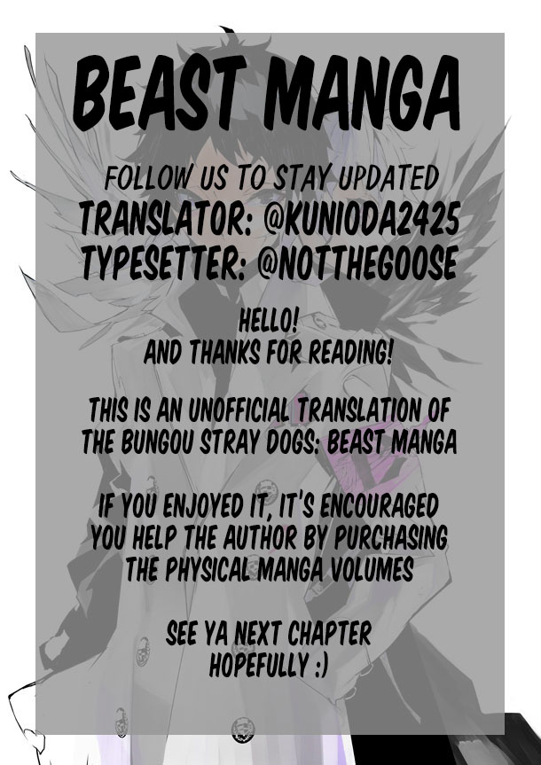 Bungou Stray Dogs Beast Chapter 9.1 page 1 - Chapter 9.1