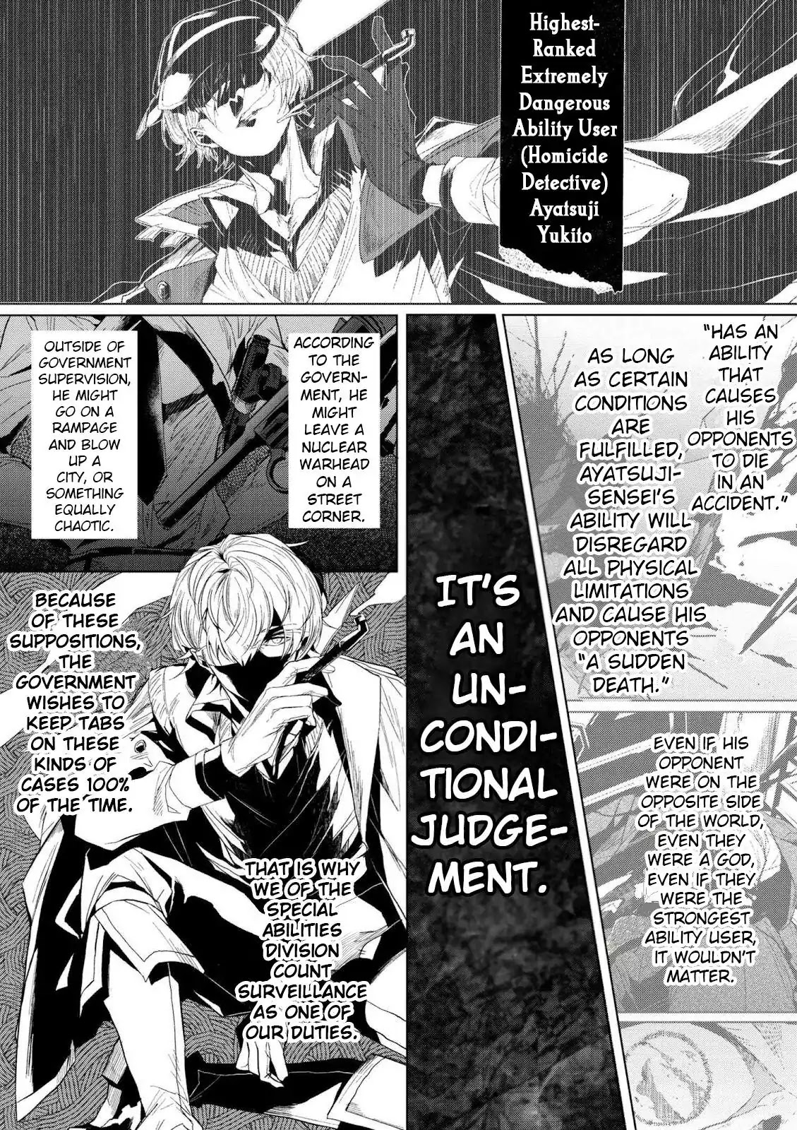 Bungou Stray Dogs Gaiden: Ayatsuji Yukito VS. Kyougoku Natsuhiko Chapter 3 page 4 - Chapter 3