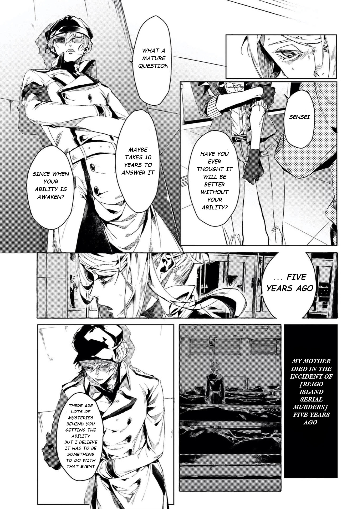 Bungou Stray Dogs Gaiden: Ayatsuji Yukito VS. Kyougoku Natsuhiko Chapter 5.1 page 10 - Chapter 5.1: Act 4: Justice Department/Morning/Sunny ①