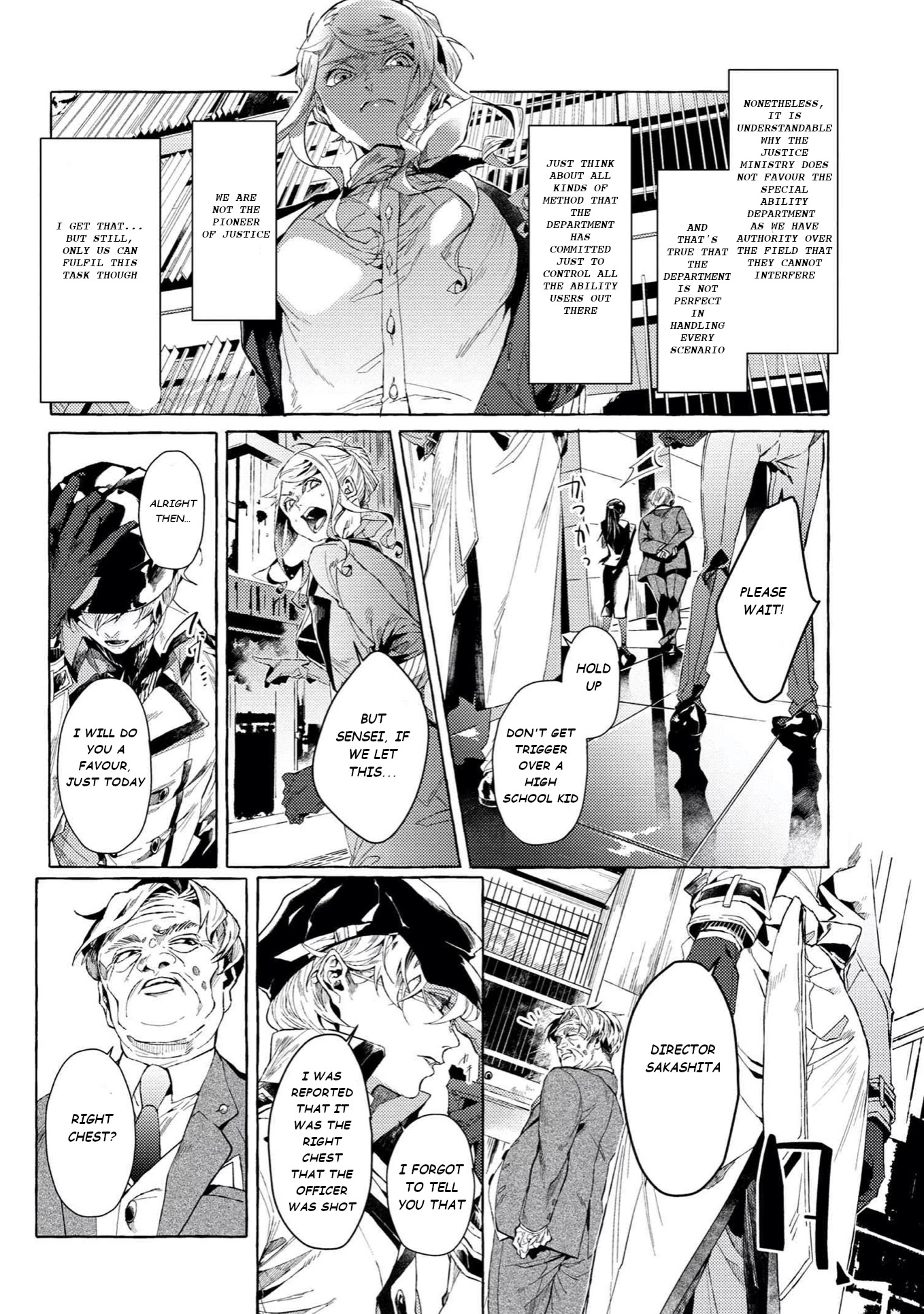 Bungou Stray Dogs Gaiden: Ayatsuji Yukito VS. Kyougoku Natsuhiko Chapter 5.2 page 6 - Chapter 5.2: Act 4: Justice Department/Morning/Sunny ②