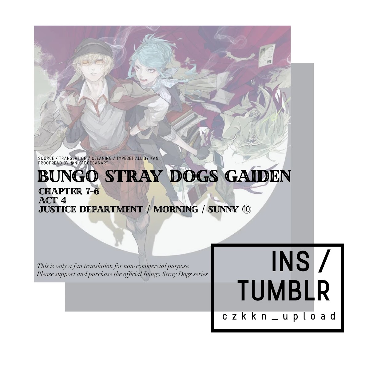 Bungou Stray Dogs Gaiden: Ayatsuji Yukito VS. Kyougoku Natsuhiko Chapter 7.6 page 1 - Chapter 7.6: Act 4: Justice Department/Morning/Sunny ⑩