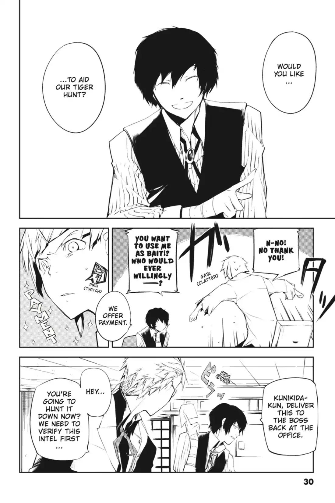Bungou Stray Dogs Chapter 1 page 30 - Chapter 1: Looking the Gift Tiger in the Mouth