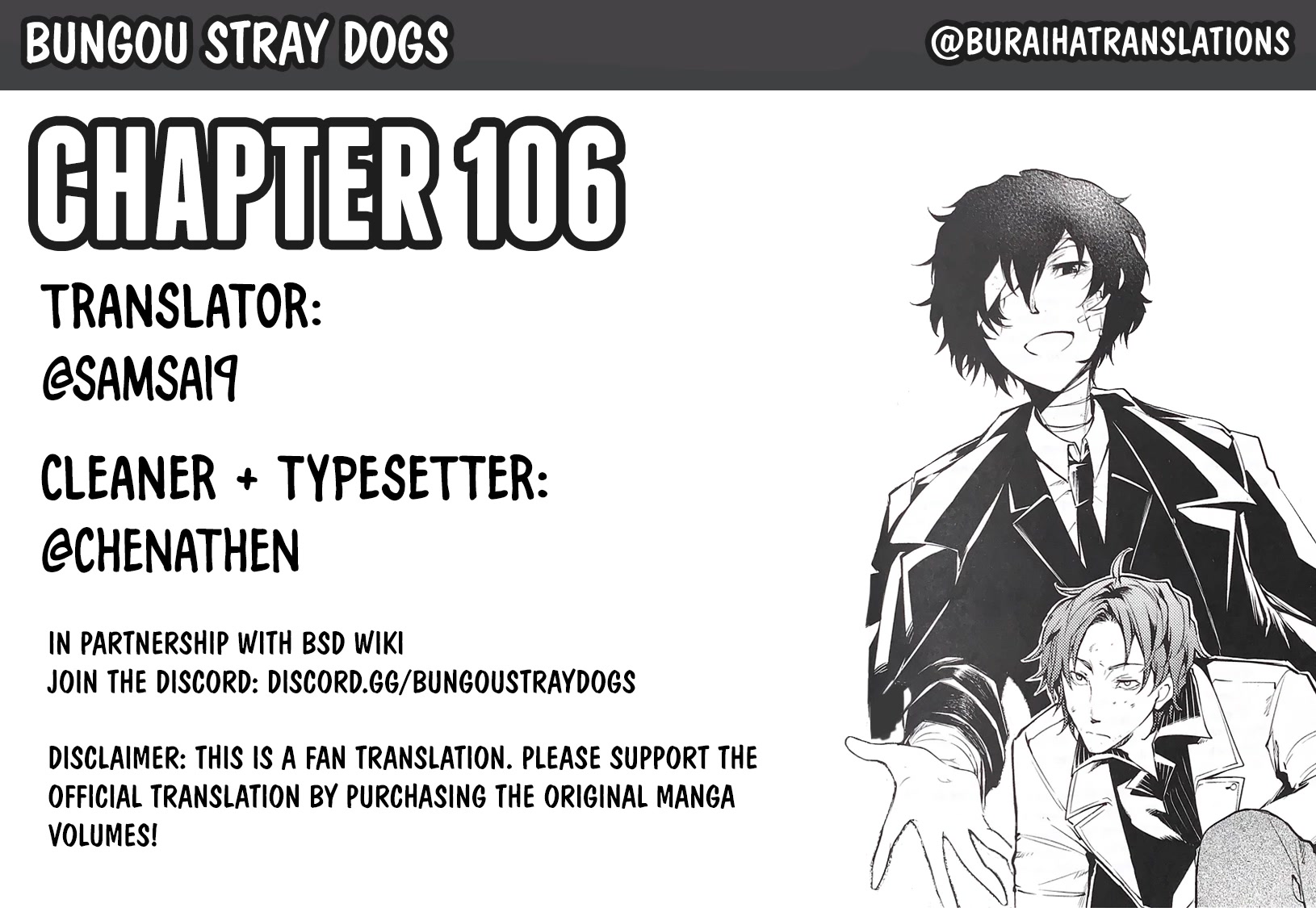 Bungou Stray Dogs Chapter 106 page 1 - Chapter 106: In the Closeted Room Part 3