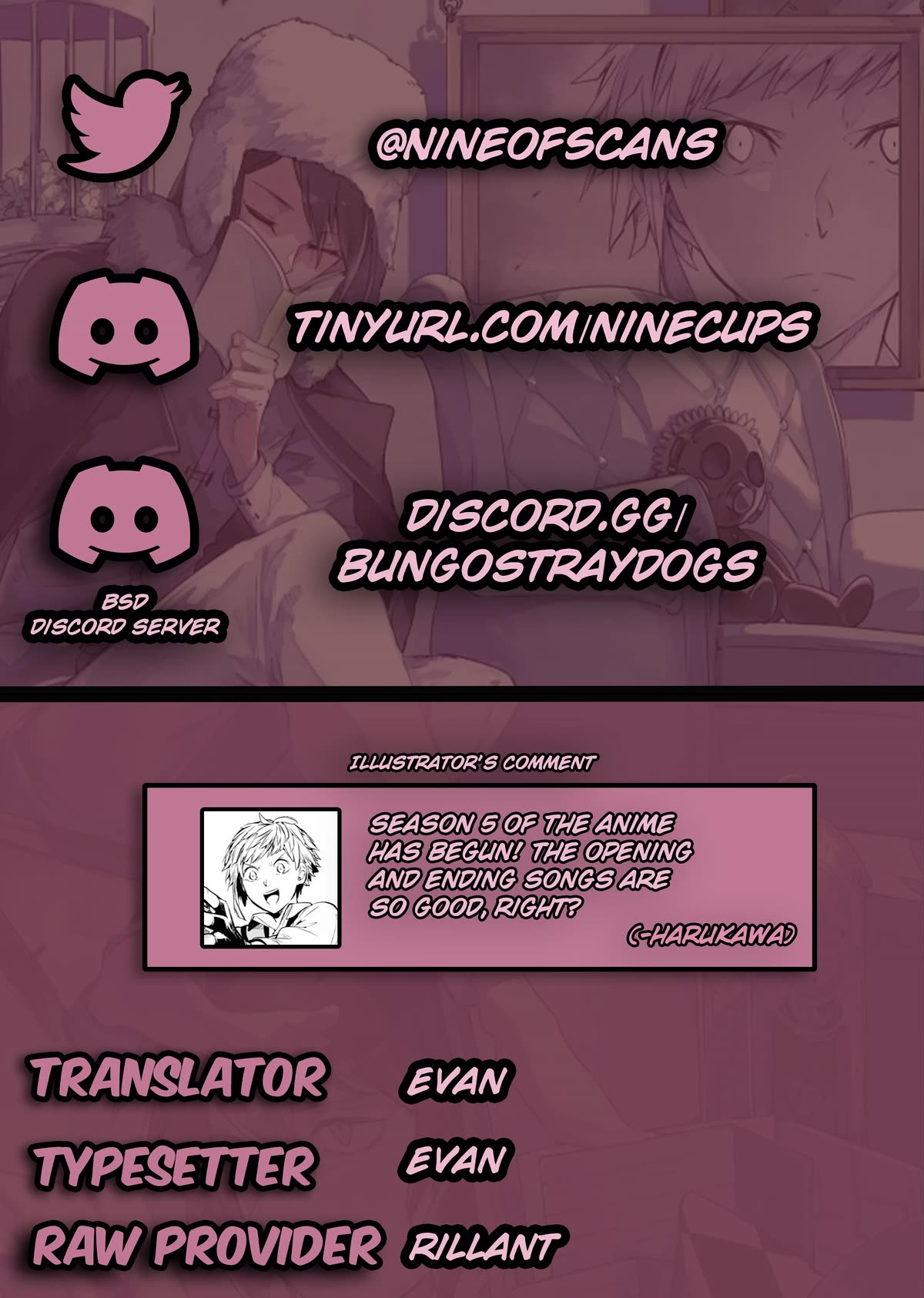 Bungou Stray Dogs Chapter 109 page 1 - Chapter 109: In the Small Room, Part 5