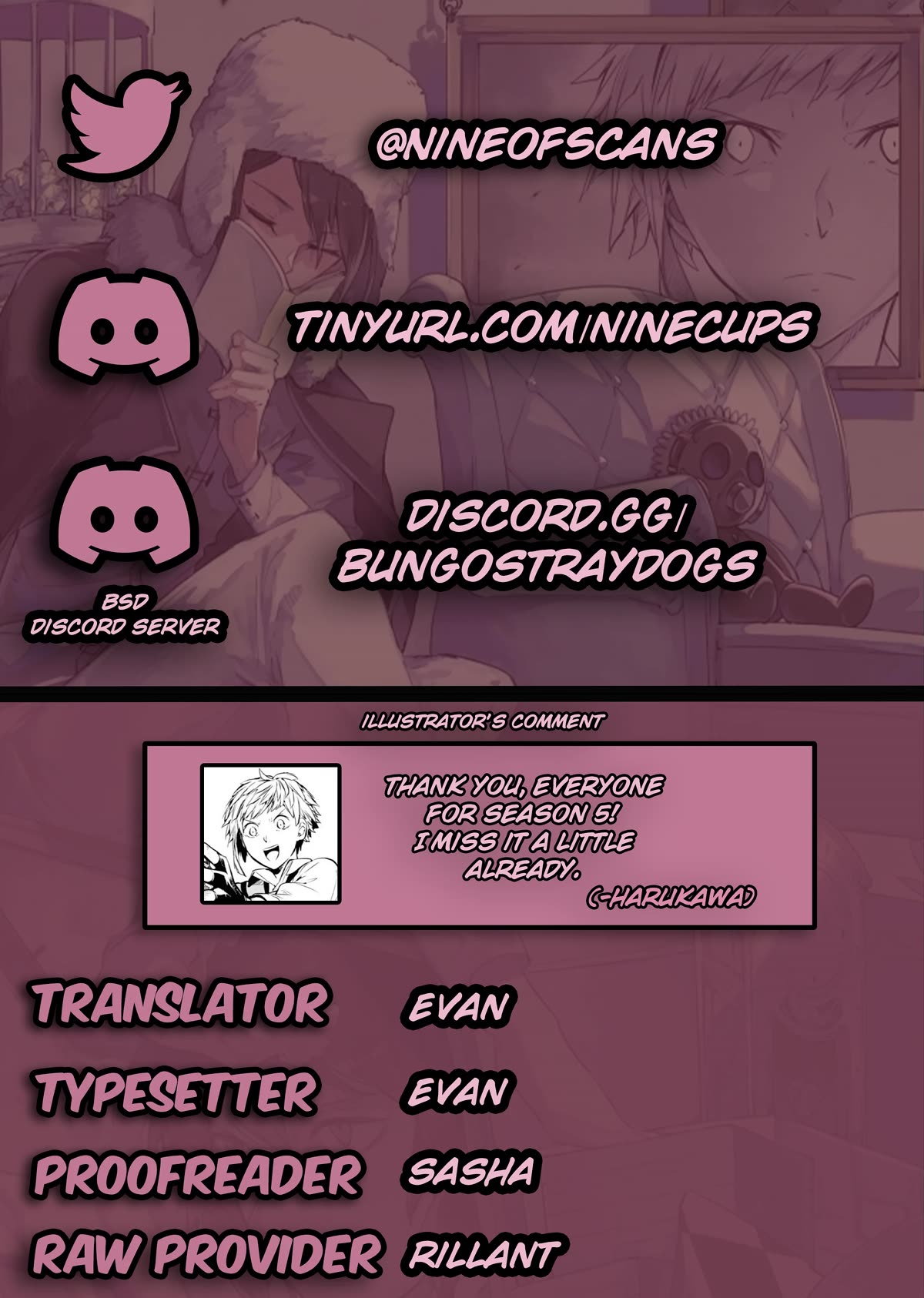 Bungou Stray Dogs Chapter 110.5 page 1 - Chapter 110.5: In the Small Room, Part 6.5