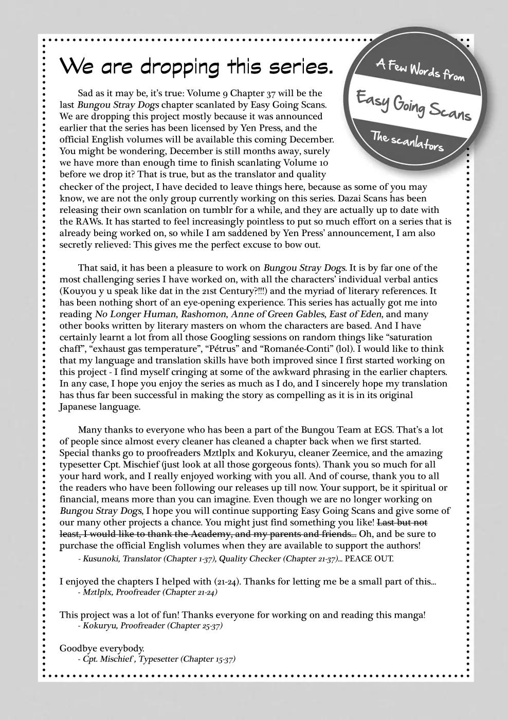 Bungou Stray Dogs Chapter 37 page 40 - Chapter 37: Clearing Up the Feast