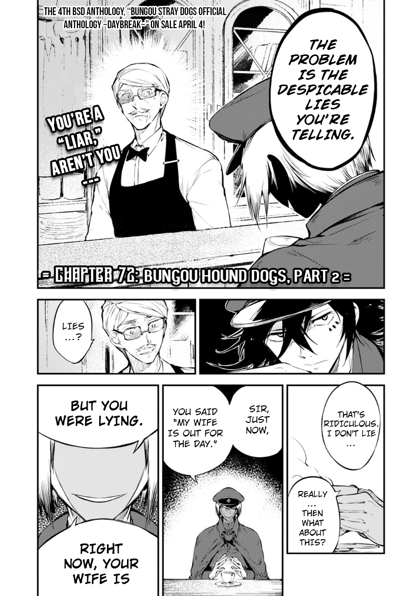Bungou Stray Dogs Chapter 72 page 2 - Chapter 72: Bungou Hound Dogs, Part 2