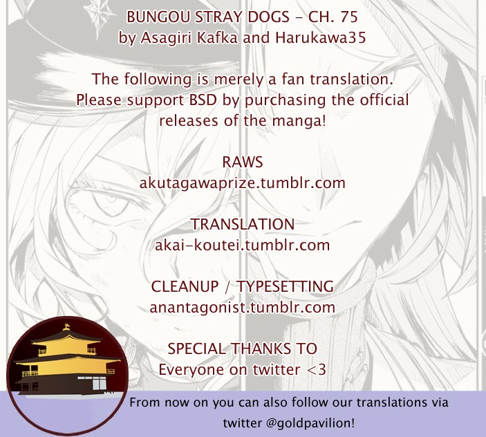 Bungou Stray Dogs Chapter 75 page 1 - Chapter 75: Skyfall Part 2