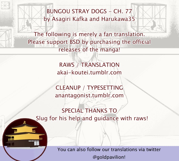 Bungou Stray Dogs Chapter 77 page 1 - Chapter 77: Skyfall Part 4