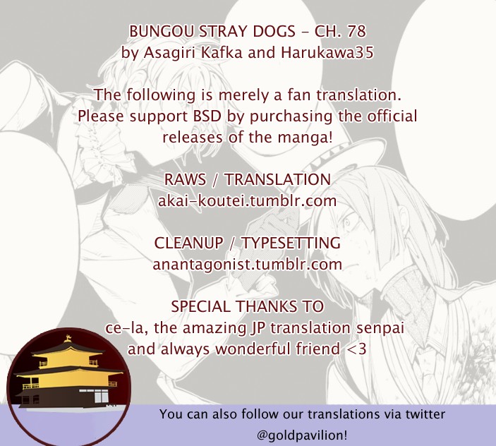 Bungou Stray Dogs Chapter 78 page 1 - Chapter 78: To Threaten God, Part 1