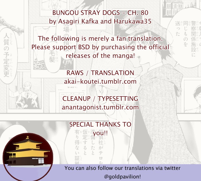 Bungou Stray Dogs Chapter 80 page 1 - Chapter 80: To Threaten God, Part 3