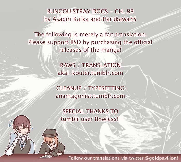 Bungou Stray Dogs Chapter 88 page 1 - Chapter 88: As Though Tumbling Down