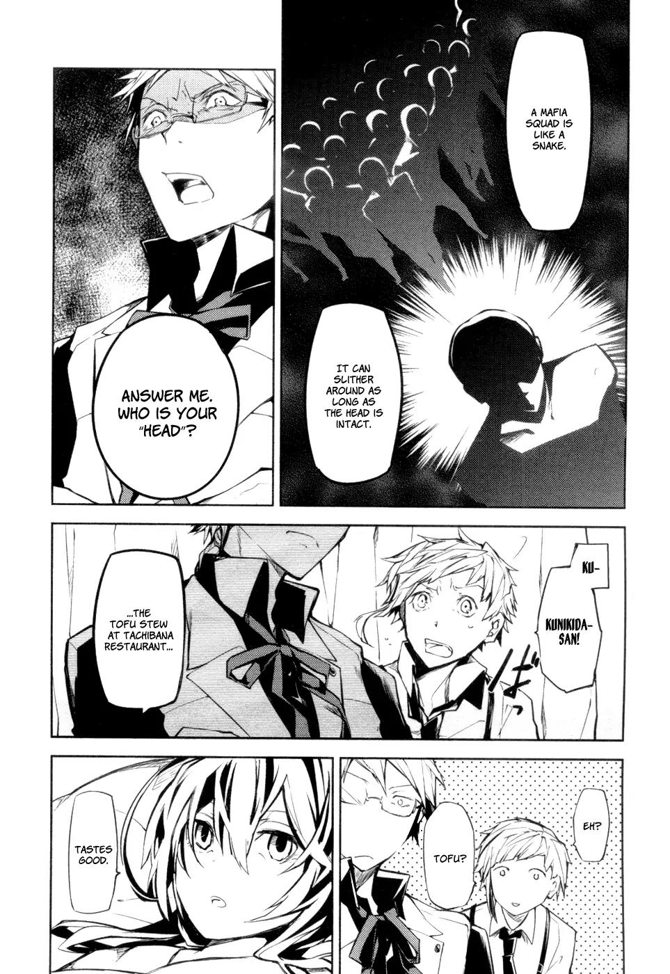 Bungou Stray Dogs Chapter 9 page 10 - Chapter 9: Beautiful People Are Like Silent Statues