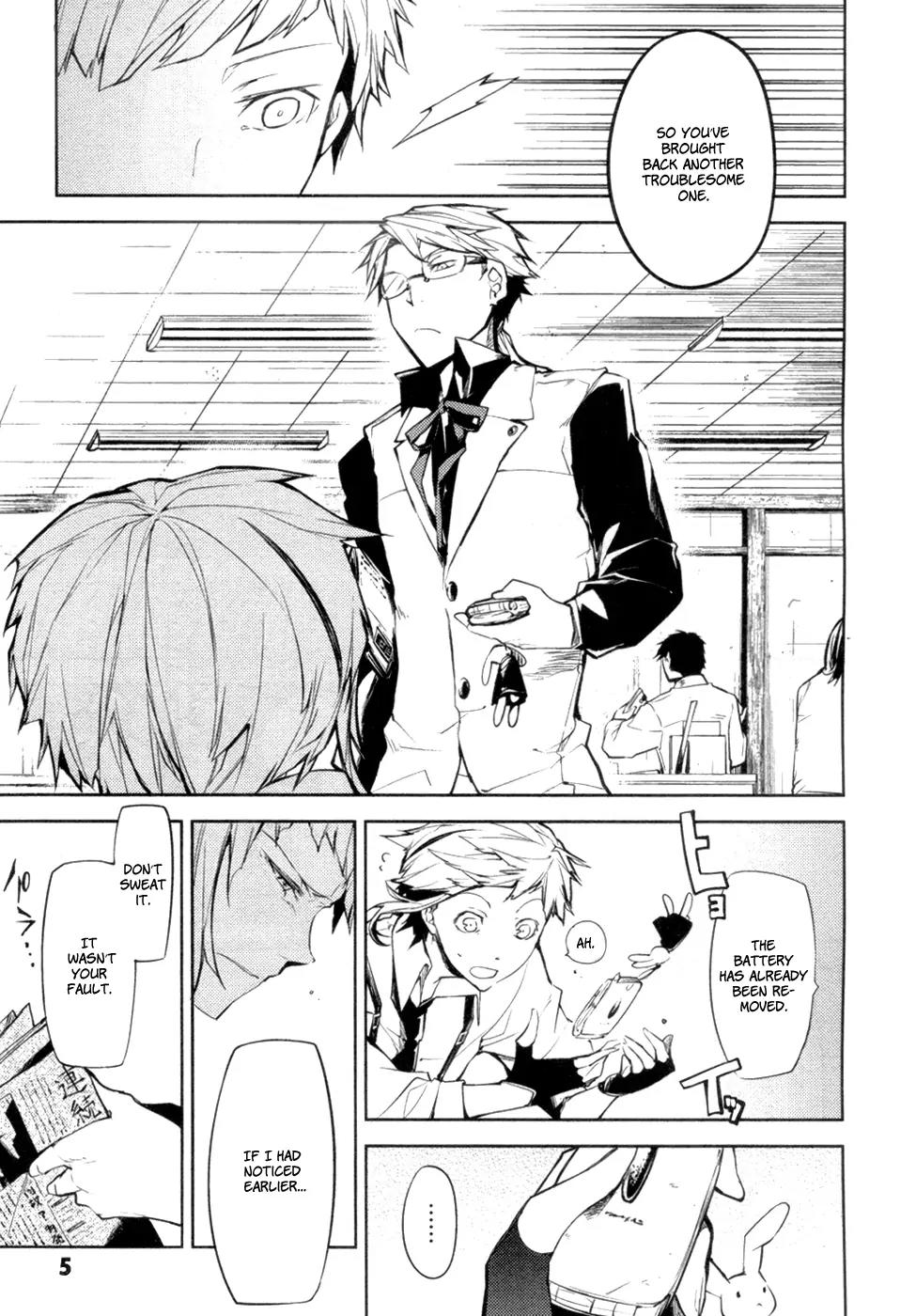 Bungou Stray Dogs Chapter 9 page 6 - Chapter 9: Beautiful People Are Like Silent Statues