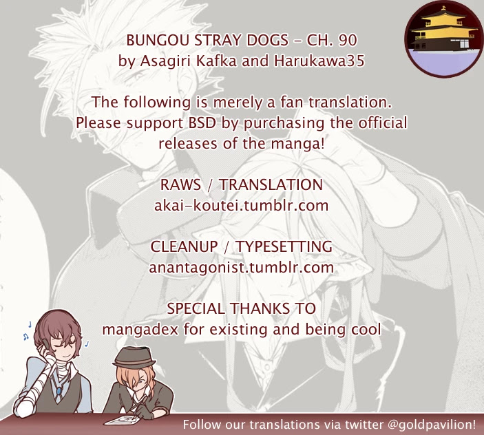 Bungou Stray Dogs Chapter 90 page 1 - Chapter 90: Hero War, Gang War, Final Part