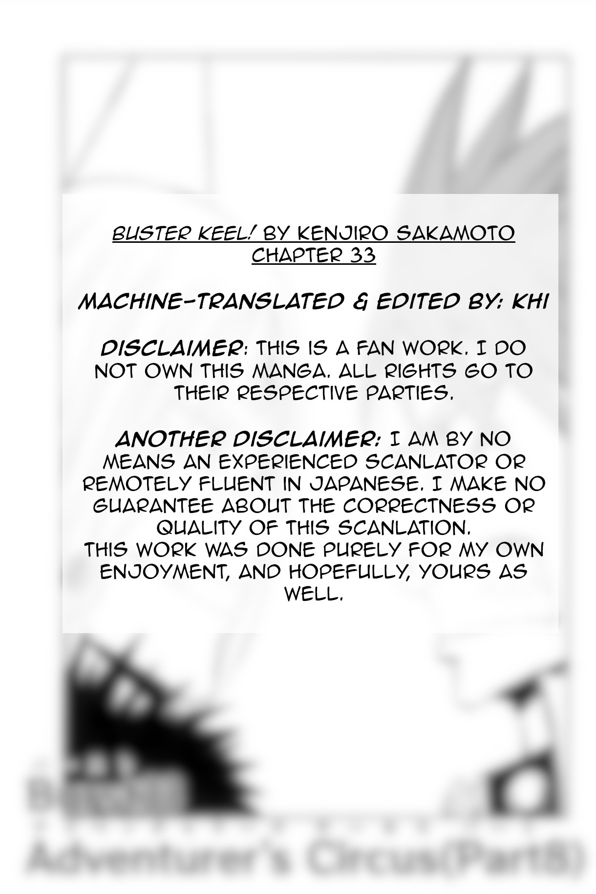 Buster Keel! Chapter 33 page 1 - Chapter 33: Adventurer's Circus (Part 8)