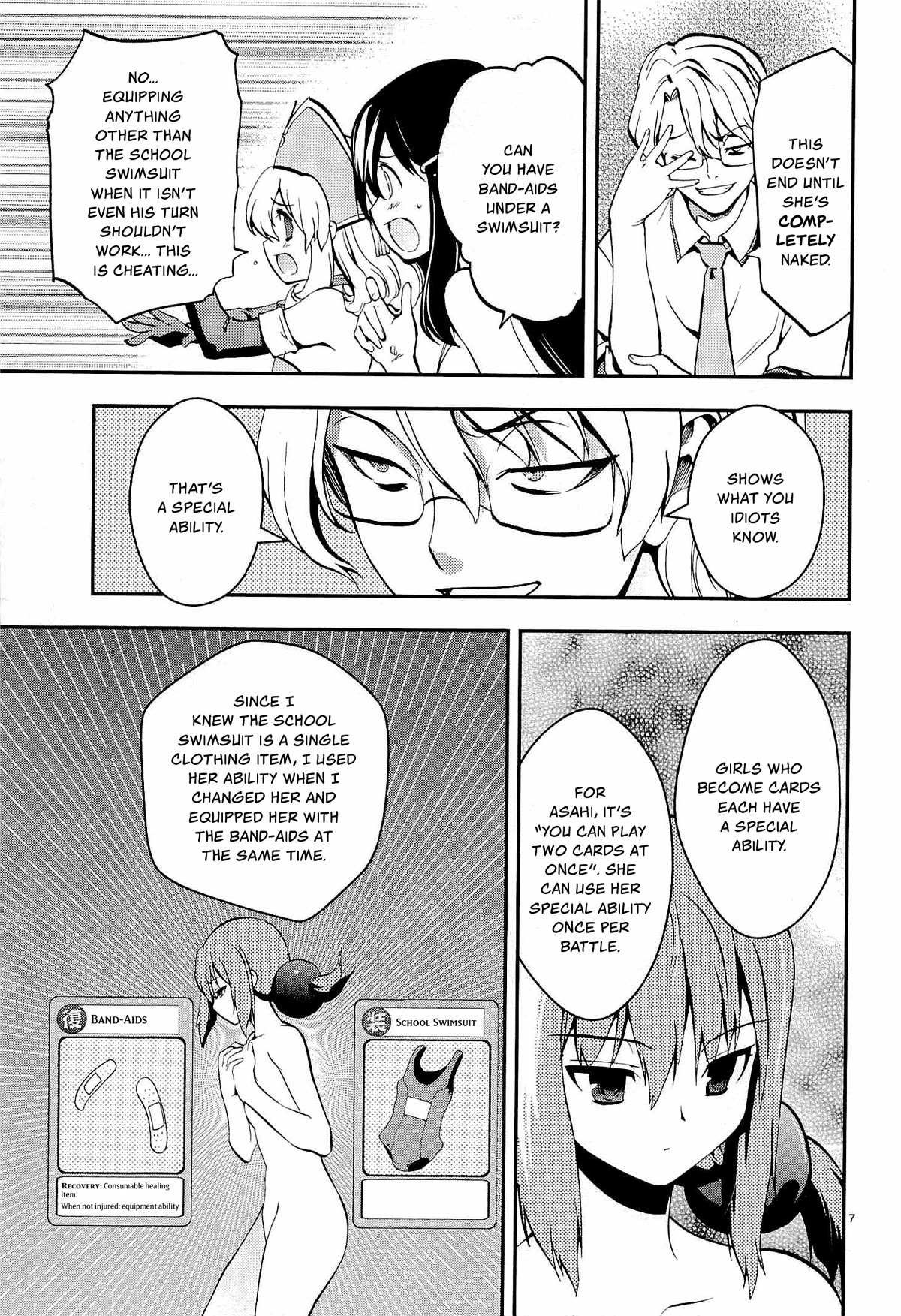 Card Girl! Maiden Summoning Undressing Wars Chapter 2 page 7 - Chapter 2: Battle at the Pool!?