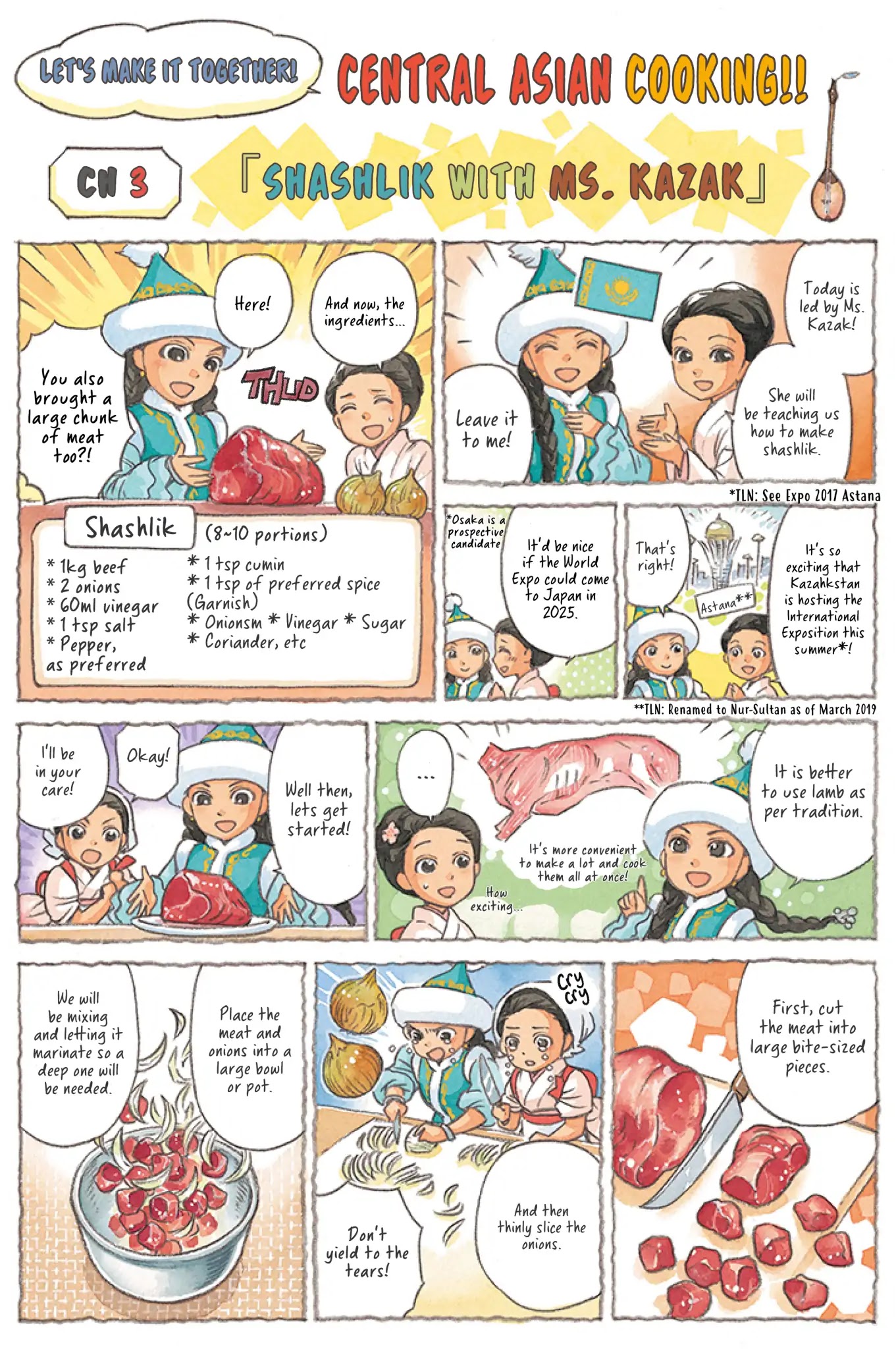 Central Asian Cooking Chapter 3 page 1 - Chapter 3: Shashlik With Ms. Kazak