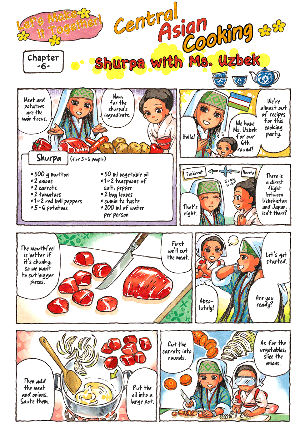 Central Asian Cooking Chapter 6 page 1 - Chapter 6: Shurpa with Ms. Uzbek
