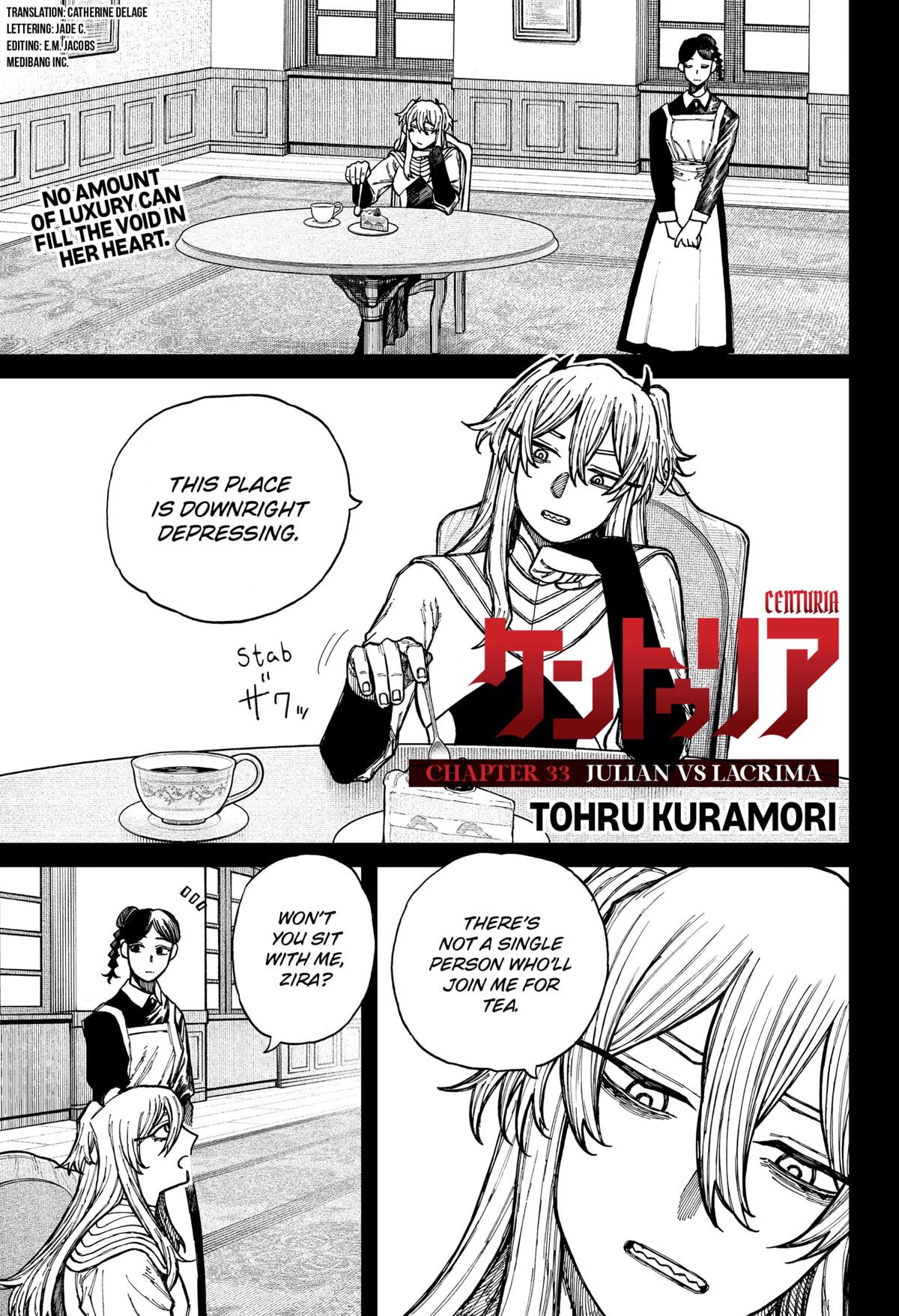 Centuria Chapter 33 page 1 - Chapter 33: Julian vs Lacrima