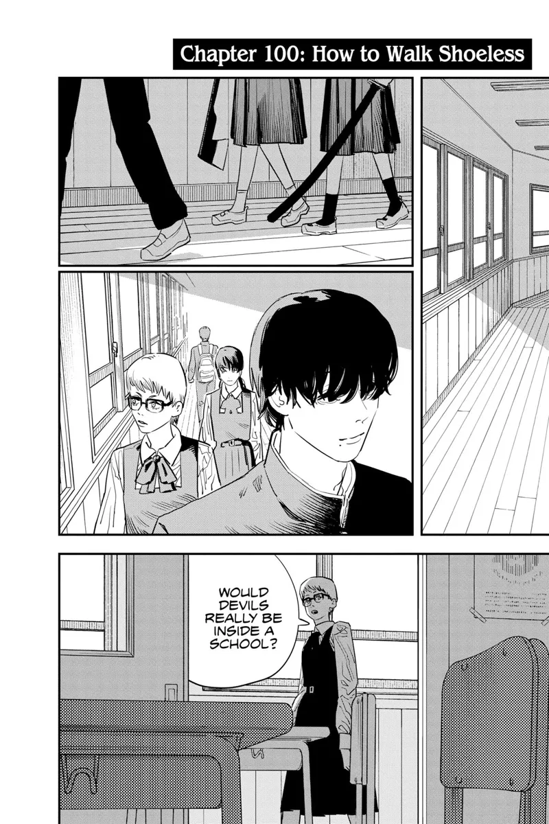 Chainsaw Man Chapter 100 page 1 - Chapter 100: How to Walk Shoeless