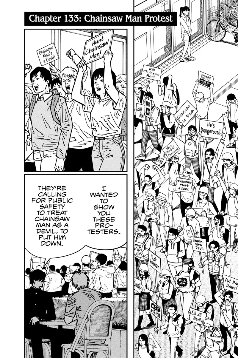 Chainsaw Man Chapter 133 page 1 - Chapter 133: Chainsaw Man Protest